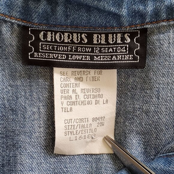 Vintage Chorus Blues Denim Vest Women's Medium Pockets Button Front Sleeveless - Picture 4 of 8